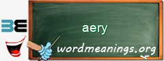 WordMeaning blackboard for aery
